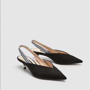 Zara Slingback Shoes with Kitten Heel